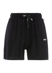 Pyjamahose BOSS "CI_Shorts CW", Damen, Gr. XS, N-Gr, schwarz (schwarz 001), Jersey, Obermaterial: 95% Baumwolle, 5% Elasthan, Basic, Basic lang, Hosen Pyjamahose, mit BOSS Logoschriftzug
