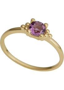 Fingerring Firetti "Schmuck Geschenk Gold 333 Damenring Goldring Edelstein Solit&auml;r" Gr. 16, bunt (gelbgoldfarben, lila), Fingerringe, Damen, 16, Gelbgold 333, 1,3mm, Fingerring, mit Amethyst