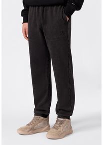 Jogginghose Champion "ICONS Wash Elastic Cuff Pants", Herren, Gr. S (44/46), N-Gr, nbk, Obermaterial: 70% Baumwolle, 30% Polyester, Hosen Jogginghose