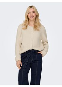 Strickjacke Only "ONLMAGGIE LIFE LS BUTTON CARDIGAN CC KNT", Herren, Gr. XS, birch detail:melange, Strick, Obermaterial: 70% Polyester, 21% Nylon, 8% Wolle, 1% Elasthan, meliert, regular fit, Rundhals, Rippb&uuml;ndchen, Strickjacken Strickjacke