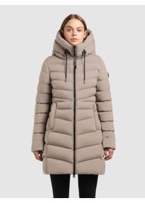 Steppmantel Khujo "TUHANI5", Damen, Gr. XL (42), greige, Steppware, Obermaterial: 100% Polyester. Futter: 100% Nylon. Wattierung: 100% Polyester, unifarben, h&uuml;ftbedeckend, elastischer Bund, M&auml;ntel Steppmantel, mattes Obermaterial