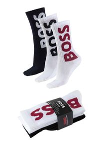 Socken BOSS "Limited Edition Unisex", Damen, Gr. 35-38, schwarz-wei&szlig; (wei&szlig;_wei&szlig;_schwarz), Baumwollmischung, kontrastfarbene Details, unifarben, elastisch, Socken Socken, Special Limited Edition zum 75. Geburtstag OTTO, Unisex