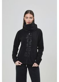 Fleecejacke Bench. "FINISH", Damen, Gr. 38, schwarz, Fleece, Obermaterial: 100% Polyester, unifarben, figurbetont, mit Daumenl&ouml;chern, Jacken Fleecejacke, mit Logodruck