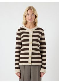 Strickjacke Y.A.S "YASSIRONI LS KNIT CARDIGAN S. NOOS", Herren, Gr. M, chocolate braun, Strick, Obermaterial: 100% Baumwolle, unifarben, regular fit h&uuml;ftbedeckend, Rundhals, Strickjacken Strickjacke