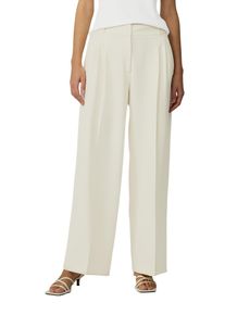 Relaxhose s.Oliver BLACK LABEL, Damen, Gr. 38, N-Gr, creamreg, Web, Obermaterial: 86% Polyester, 14% Elasthan. Futter: 100% Polyester, unifarben, lang, Hosen Relaxhose, mit extra breitem Bein