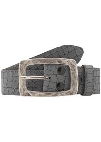 Lederg&uuml;rtel RETTUNGSRING G&Uuml;RTEL, Damen, Gr. 11,5, grau, Leder, gepr&auml;gtes Muster, G&uuml;rtel Lederg&uuml;rtel, mit austauschbarer Schlie&szlig;e &raquo;Dorn Einfach Gro&szlig;&laquo;