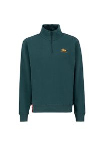 Sweater Alpha Industries "Half Zip Sweatshirt SL", Herren, Gr. S, gr&uuml;n (force gr&uuml;n), Obermaterial: 80% Baumwolle, 20% Polyester, regular fit, Sweatshirts Sweater