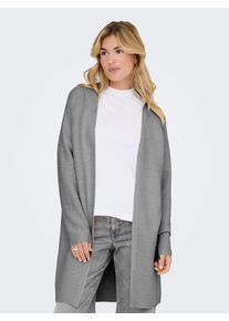Strickjacke Only "ONLKATIA LS STRUCT OPEN CARDIGAN CC KNT", Damen, Gr. L, grau (medium grau melange), Strick, Obermaterial: 50% Viskose, 27% Nylon, 23% Polyester, unifarben, regular fit, Rundhals, Strickjacken Strickjacke
