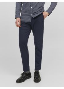 Jack & Jones Chinohose JACK & JONES "JPSTMARCO &ndash; Chinohose mit mittlerer Taille, Slim Fit, bequem", Herren, Gr. 28, L&auml;nge 30, blau (navy blazer), Web, Obermaterial: 52% Polyester, 21% Nylon, 17% Viskose, 10% Elasthan, unifarben, slim fit normal, Hosen Chinohose, unifarben, modisch, slim fit, Web