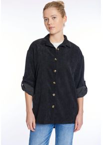 Haily's Longbluse HAILY&rsquo;S "LS P BL Ro44bina", Damen, Gr. M, schwarz, Cord, Obermaterial: 100% Polyacryl, unifarben, Po-bedeckend, Krempel&auml;rmel, Blusen Longbluse