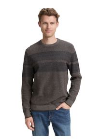 Strickpullover Tom Tailor, Herren, Gr. XL, navy cognac cream multi color, Strick, Obermaterial: 90% Baumwolle, 10% Polyamid, gestreift, unifarben, normal h&uuml;ftbedeckend, Rundhals, B&uuml;ndchen, Pullover Strickpullover, im Streifen-Look