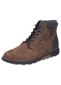 Winterboots Rieker, Herren, Gr. 44, schwarz (braun, schwarz), Lederimitat, Nubukleder, Textil, unifarben mit Farbeinsatz, Schuhe Winterboots, High Top Sneaker, Schn&uuml;rstiefelette mit TEX-Membran, schmale Form