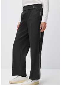 Stoffhose Street One "QR Straight Leg Mela", Damen, Gr. 46, L&auml;nge 30, schwarz, Web, Obermaterial: 48% Viskose, 29% Nylon, 15% Polyester, 8% Elasthan. Futter: 100% Polyester, unifarben mit Farbeinsatz, bequem lang, Hosen Stoffhose, mit Tape und seitlichen Taschen