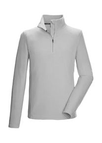 Fleeceshirt Killtec "KSW 63 MN FLC SHRT", Herren, Gr. L, zement, Obermaterial: 100% Polyester, Shirts Fleeceshirt, Fleeceshirt mit Stehkragen, Rei&szlig;verschluss und Kinnschutz