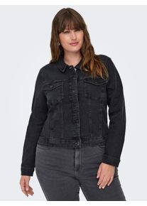 Jeansjacke Only CARMAKOMA "CARWESPA LS DGD JACKET DNM", Damen, Gr. 48, blau (dunkelgrau denim), Denim/Jeans, Obermaterial: 79% Baumwolle, 20% Polyester, 1% Elasthan, unifarben, Jacken Jeansjacke