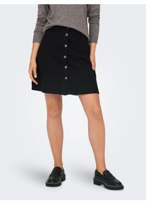 Jeansrock Only "ONLFARRAH REG BOX DNM GUA", Damen, Gr. 34, schwarz (schwarz denim), Denim/Jeans, Obermaterial: 100% Baumwolle, unifarben, figurbetont kniefrei, R&ouml;cke Jeansrock