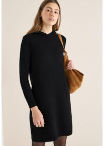 Strickkleid Cecil, Damen, Gr. S (38), N-Gr, schwarz, Strick, Obermaterial: 42% Baumwolle, 42% Polyacryl, 16% metallisierte Fasern, unifarben, bequem kniefrei, Rundhals, B&uuml;ndchen, Kleider Strickkleid, Glitzerkleid - Langarm mit Gallonstreifen und Kapuze