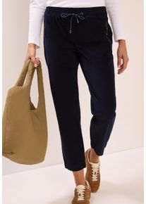 Cordhose Cecil "Style Tracey", Damen, Gr. XXL (46), L&auml;nge 28, blau (dunkelblau corduroy), Web, Obermaterial: 98% Baumwolle, 2% Elasthan. Futter: 100% Baumwolle, unifarben, regular fit kn&ouml;chelfrei, Hosen Cordhose, mit Tunnelzug