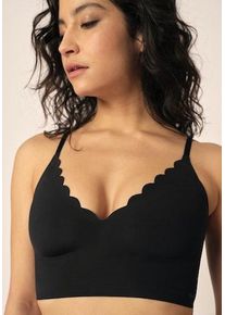 Bustier Skiny "Micro Essentials", Damen, Gr. 36, N-Gr, schwarz, Obermaterial: 72% Polyamid, 28% Elasthan, unifarben, Basic, k&ouml;rpernah, BHs Bustier, herausnehmbare Pads, nahtlos, V-Ausschnitt, ohne B&uuml;gel