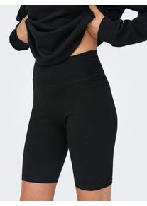 Trainingsshorts Only Play "ONPNOON LIFE HW CITY JRS SHORTS NOOS", Damen, Gr. XL (42), N-Gr, schwarz, Jersey, Obermaterial: 92% Baumwolle, 8% Elasthan, unifarben, slim fit, Hosen Trainingsshorts, mit reflektierenden Details