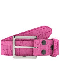 Lederg&uuml;rtel RETTUNGSRING G&Uuml;RTEL, Damen, Gr. 11,5, pink (pink, rosa), Leder, gepr&auml;gtes Muster, G&uuml;rtel Lederg&uuml;rtel, mit austauschbarer Schlie&szlig;e &raquo;Halbschlie&szlig;e Eckig Silber&laquo;