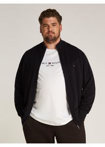 Tommy Hilfiger Big & Tall Cardigan "BT-PIMA ORG CTN CASHMERE ZTHRU-B", Herren, Gr. 3XL, schwarz, Strick, Obermaterial: 95% Baumwolle, 5% Kaschmir, TOMMY HILFIGER BIG & TALL, regular fit, Rippb&uuml;ndchen, Strickjacken Cardigan