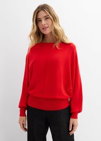 bonprix Pullover mit Fledermaus&auml;rmeln, rot, Gr.36/38 (S), eleganter Pullover mit Fledermaus&auml;rmeln