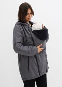 bonprix Kuschelig gef&uuml;tterte Umstands-und Tragejacke, grau, Gr.34, Wasserabweisender Parka f&uuml;r die Schwangerschaft und danach