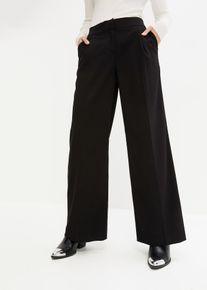 bonprix Marlenehose, schwarz, Gr.36, Charmante Hose mit weitem Bein und seitlichen Eingriff-Taschen.