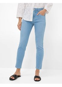 Brax Damen R&ouml;hrenjeans Style SHAKIRA S USED BLEACHED BLUE, denim hellblau, Gr. 34