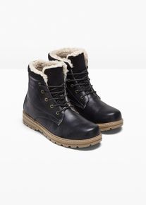 bonprix Gef&uuml;tterte Schn&uuml;rboots, schwarz, Gr.39, Aus einem Lederimitat mit Warmfutter und einer profilierten Laufsohle