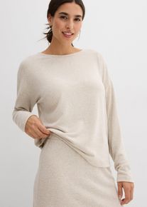 bonprix Pullover, beige, Gr.44/46 (L), Rundhals Pullover in weiter Passform, aus Viskose