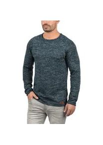 Strickpullover Blend "BHDan", Herren, Gr. XXL, blau (navy), Feinstrick, 50% Baumwolle, 50% Polyacryl, meliert, regular fit, Rundhals, Raglan&auml;rmel, Pullover Strickpullover, Stilvoller Strickpullover mit aufgerollten S&auml;umen