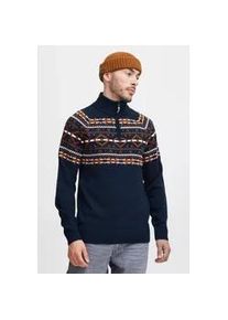 Troyer Blend "BHNilo", Herren, Gr. S, marineblaus, Grobstrick, 100% Polyacryl, regular fit, Pullover Troyer, Klassischer Troyer mit Rei&szlig;verschluss