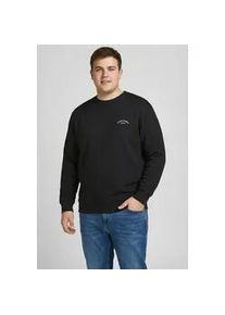 Jack & Jones PlusSize Sweatshirt "JJCOLLEGE LOGO SWEAT CREW PLS", Herren, Gr. 5XL, schwarz, Sweatware, Obermaterial: 80% Baumwolle, 20% Polyester, JACK & JONES PLUSSIZE, unifarben, relaxed fit normal, Rundhals, Rippb&uuml;ndchen, Sweatshirts Sweatshirt