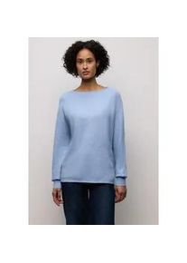 Rundhalspullover Street One, Damen, Gr. 38, frosted blau meliert, Strick, Obermaterial: 37% Baumwolle, 34% Polyacryl, 26% Polyester, 3% Elasthan, meliert, regular fit normal, Rundhals, Rippb&uuml;ndchen, Pullover Rundhalspullover, mit Rippb&uuml;ndchen