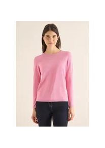 Strickpullover Cecil, Damen, Gr. XL (44), schwarz blossom melange, Web, 60% Baumwolle, 40% Viskose, meliert, normal normal, Rundhals, abgesteppt, Pullover Strickpullover, aus Feinstrick