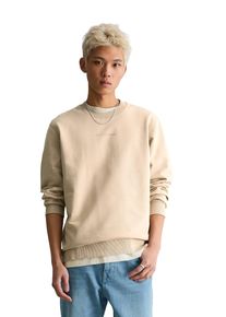 Marc O'Polo Sweatshirt MARC O'POLO DENIM, Herren, Gr. M, frosty sand, angeraute Sweatware, Obermaterial: 100% Baumwolle, regular fit normal, Rundhals, Rippb&uuml;ndchen, Sweatshirts Sweatshirt, regular fit aus weichem Bio-Baumwoll-Sweat