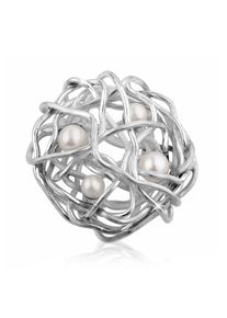 Perlenanh&auml;nger NENALINA "Anh&auml;nger Perlenanh&auml;nger S&uuml;&szlig;wasserperle Gedreht 925 Silber", silber, Schmuckanh&auml;nger, Damen, ohne Stein, Silber 925 (Sterlingsilber), Perlenanh&auml;nger