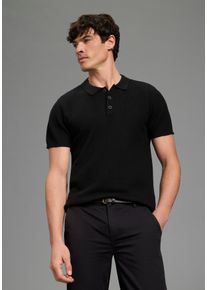 Polokragenpullover Bruno Banani, Herren, Gr. M (48/50), schwarz, Strick, Obermaterial: 50% Baumwolle, 50% Polyacryl, unifarben, regular fit normal, Pullover Polokragenpullover