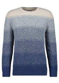 Rundhalspullover Ragman, Herren, Gr. 52, blau (blaugrau), Strick, 100% Baumwolle, ohne Ausschnitt, Pullover Rundhalspullover