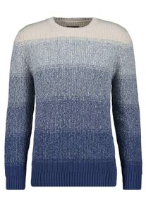 Rundhalspullover Ragman, Herren, Gr. 56, blau (blaugrau), Strick, 100% Baumwolle, ohne Ausschnitt, Pullover Rundhalspullover