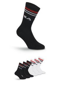 Socken Fila "UNISEX LIFESTYLE PLAIN SOCKS", Damen, Gr. 35-38, schwarz-wei&szlig; (schwarz, wei&szlig;), Baumwollmischung, unifarben, normal, Socken Socken, mit Logo-Schriftzug