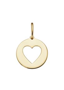 Kettenanh&auml;nger Luigi Merano "Anh&auml;nger Pl&auml;ttchen Herz, Gold 375", gold, Schmuckanh&auml;nger, Herren, Gelbgold 375, Kettenanh&auml;nger