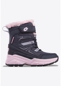 Winterboots Lotto, M&auml;dchen, Gr. 33, blau (navy, violet), Synthetik, Schuhe Winterboots, Winterschuhe, Winterstiefel, Snowboots, wasserdicht & gef&uuml;ttert