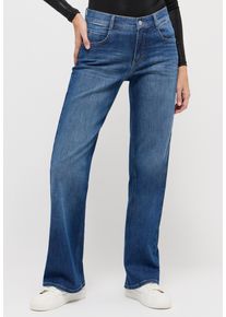 Relax-fit-Jeans Angels "LIZ", Damen, Gr. 46, L&auml;nge 32, blau (mid blau used), Denim/Jeans, Obermaterial: 67% Baumwolle, 31% Polyester, 2% Elasthan, relaxed fit lang, Jeans Relax-fit-Jeans