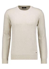 Rundhalspullover Ragman, Herren, Gr. 52, beige (ecru, 008), Strick, 100% Baumwolle, ohne Ausschnitt, Pullover Rundhalspullover
