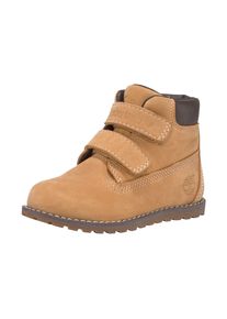 Klettboot Timberland "POKEY PINEPokey Pine H&L", M&auml;dchen, Gr. 22, gelb (wheat, nubuck), Leder, Schuhe Klettboot, Winterstiefel, Schn&uuml;rstiefel, Winterschuhe