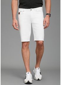 Jeansshorts Bruno Banani "Hutch-Shorts", Herren, Gr. 40, L&auml;nge 32, wei&szlig;, Denim/Jeans, Obermaterial: 98% Baumwolle, 2% Elasthan, unifarben, normal kurz, Jeans Jeansshorts, gerade geschnittene kurze Beine, niedrige Leibh&ouml;he