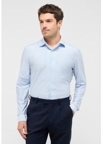 Langarmhemd Eterna "SLIM FIT", Damen, Gr. 41, Normalgr&ouml;&szlig;en, blau, Jersey, 60% Baumwolle, 40% Polyester, schmal, Manschette, Hemden Langarmhemd, NON IRON (b&uuml;gelfrei)